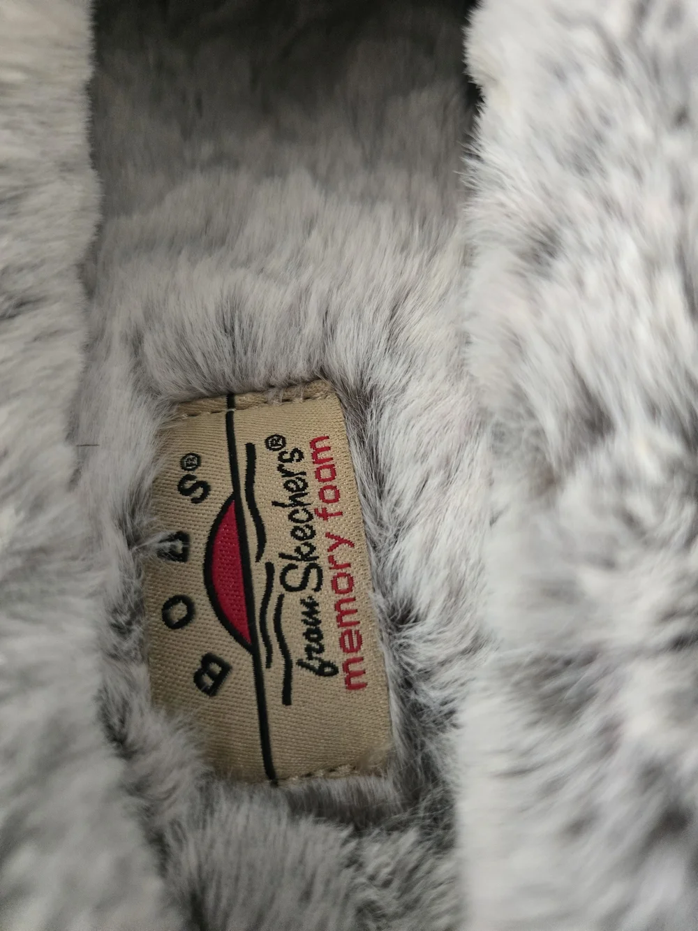 Skechers BOBS Memory Foam Faux Fur Grey - Picture 5 of 6